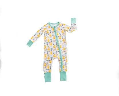 Rainbow Safari Zipper Romper