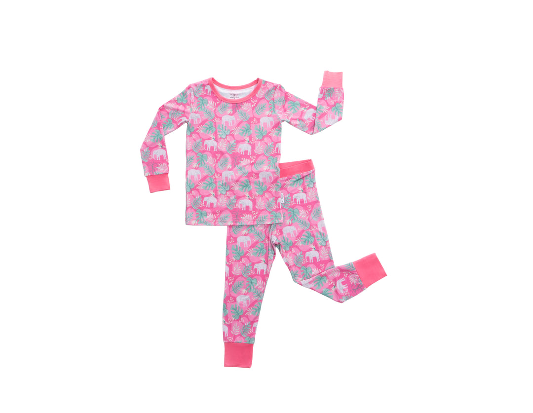 Tropical Elephant Dreams Two Piece Pajamas